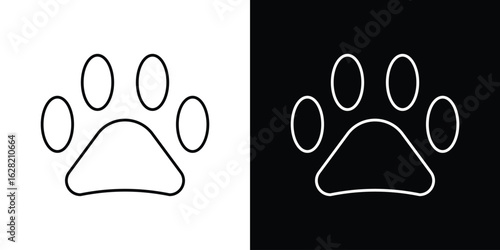 Paw icon or logo, simple minimal style. outline doodle icon.
