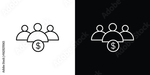 Mutual funds icon or logo, simple minimal style. outline doodle icon.