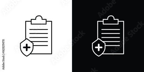 Medical insurance icon or logo, simple minimal style. outline doodle icon.