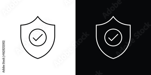 Insured icon or logo, simple minimal style. outline doodle icon.
