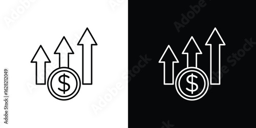 Income icon or logo, simple minimal style. outline doodle icon.
