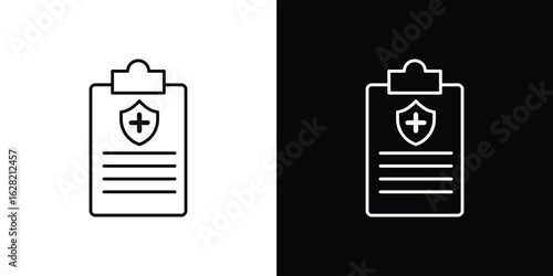 Health insurance icon or logo, simple minimal style. outline doodle icon.