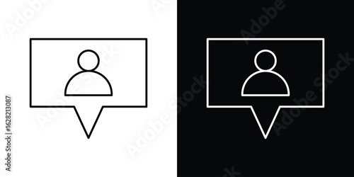 Follower icon or logo, simple minimal style. outline doodle icon.
