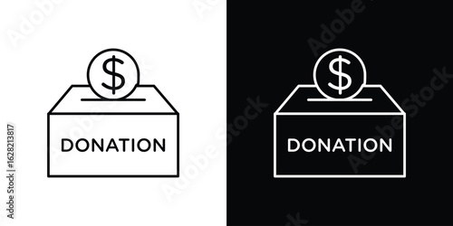 Donations icon or logo, simple minimal style. outline doodle icon.