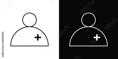 Doctor icon or logo, simple minimal style. outline doodle icon.