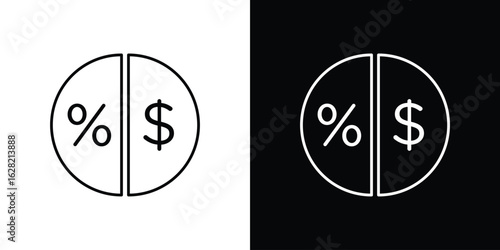 Dividend icon or logo, simple minimal style. outline doodle icon.