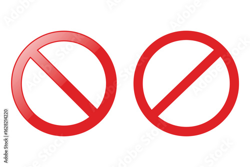 Free Download Universal Prohibition Sign Icon Set – Red Circle Vector Symbols for Warning, Ban, Restriction, and Forbidden Actions - GFXLoad