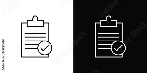 Checklist icon or logo, simple minimal style. outline doodle icon.