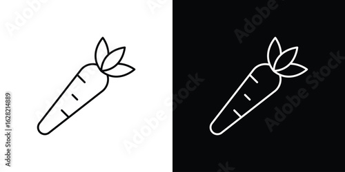 Carrot icon or logo, simple minimal style. outline doodle icon.