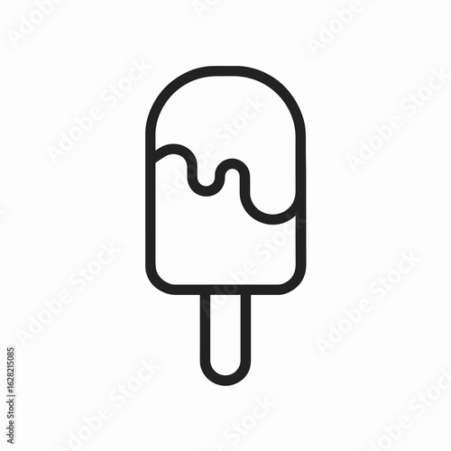 Ice cream popsicle outline icon design for summer treats and dessert concepts on white background