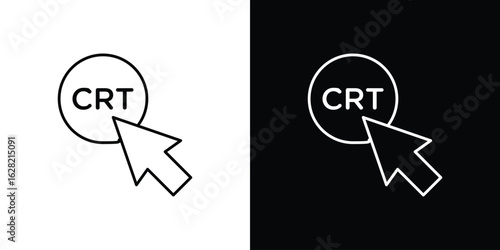 CTR icon or logo, simple minimal style. outline doodle icon.