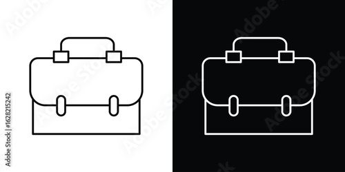 Briefcase icon or logo, simple minimal style. outline doodle icon.