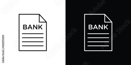 Bank statement icon or logo, simple minimal style. outline doodle icon.