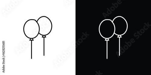 Balloon icon or logo, simple minimal style. outline doodle icon.