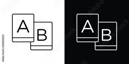 A B test icon or logo, simple minimal style. outline doodle icon.