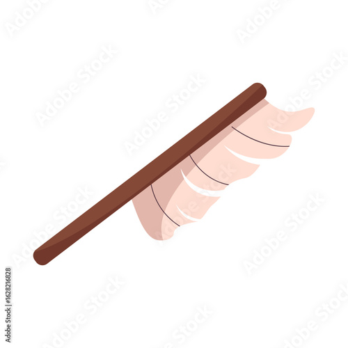 Brush for cleaning and washing cartoon vector illustration isolated on white background. House hygiene brush with handle. Modern mobile app service cleaner icon. Antivirus software program sign.
