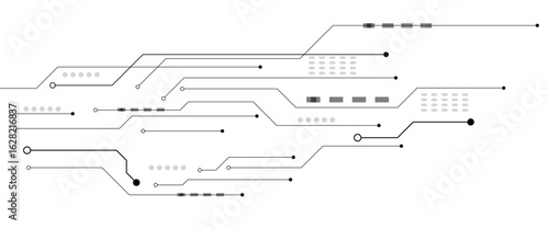 Abstract futuristic circuit board Illustration, Circuit board with various technology elements. Circuit board pattern for technology background. Vecto