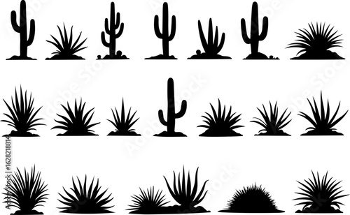 Cactus and Desert Plant Silhouettes Collection