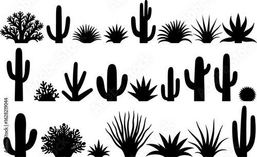 Cactus and Desert Plant Silhouettes Collection