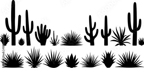 Cactus and Desert Plant Silhouettes Collection