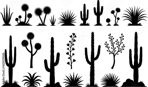 Cactus and Desert Plant Silhouettes Collection