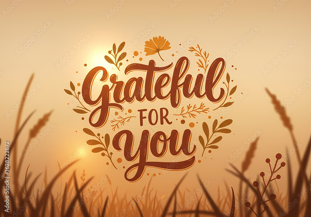 Fototapeta premium Grateful for You: Autumnal Thanksgiving Design