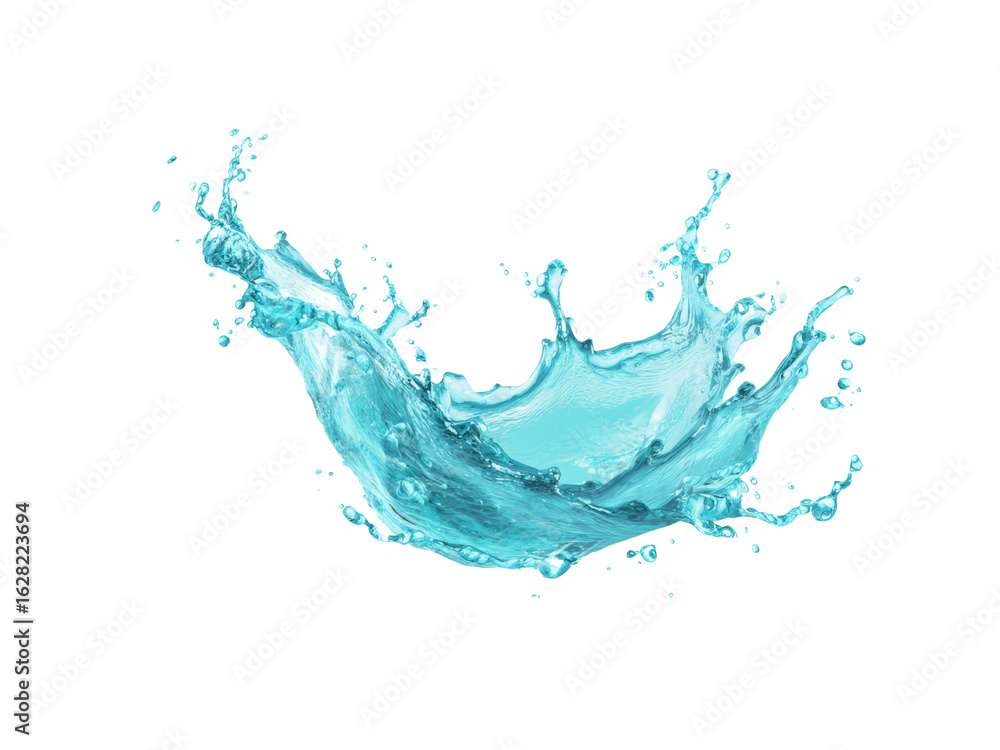 Obraz premium Aqua splash dynamic water droplets isolated background, Isolated On White Background, Png Transparent