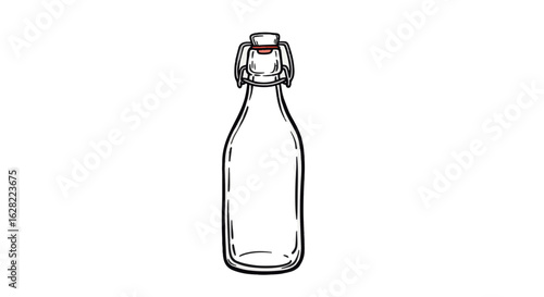 Elegant glass bottle with swing top for stylish beverage storage
