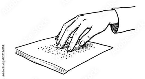 Inclusive reading and learning concept with braille for visually impaired