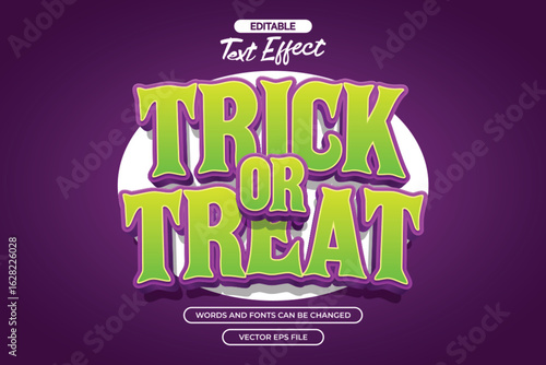 trick or treat editable text effect with purple gradient background