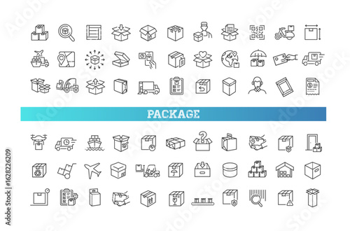 Set of delivery and logistics icons