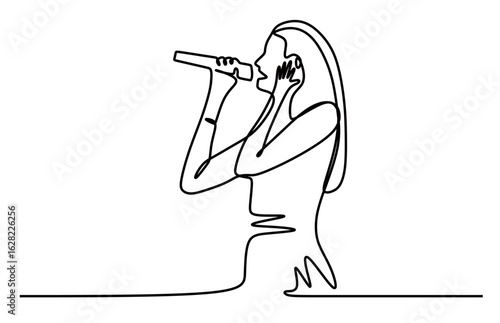 singer singing black line art clip art preview