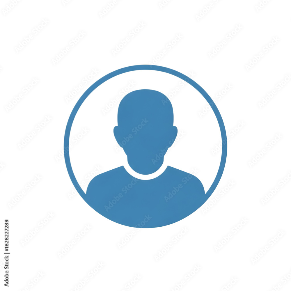 Fototapeta premium Silhouette of a person in a blue circle isolated on transparent background