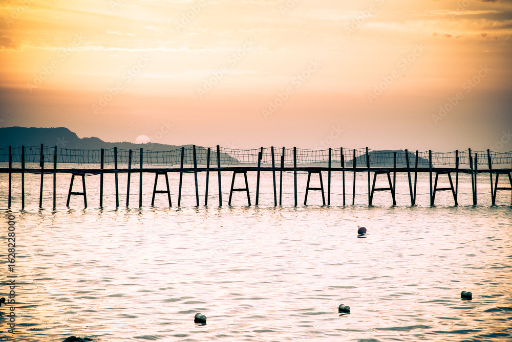 Obraz premium abstract wooden bridge on the sea