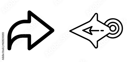 Right Pointing Arrow with Shift Symbol Outline Vector Icon