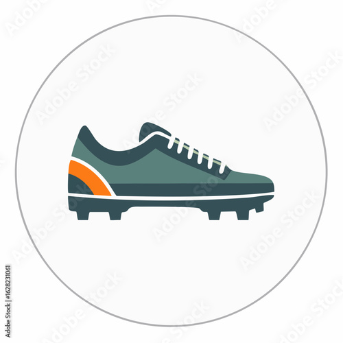 Stylized soccer cleat shoe icon with studs and laces in a simple graphic design.
