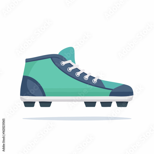 Turquoise Hightop Sneaker Graphic, White Laces, White Outsole