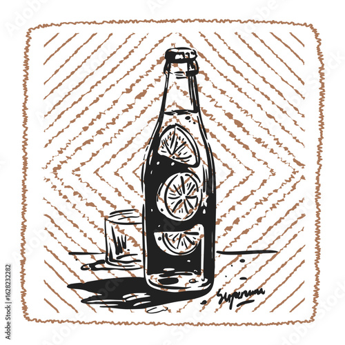 A hand-drawn doodle illustration of coffee and various beverages. Ideal for café branding, menu design, lifestyle packaging, food stickers, and creative drink-themed visuals.