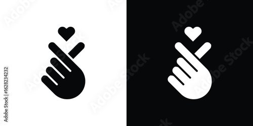 korean heart icon design. vector graphics in flat.