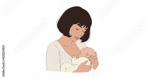 A tender moment between mother and child, a perfect illustration of love and care.