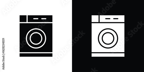 Washing machine icon design. vector graphics in flat.
