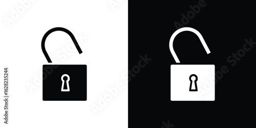 Unlock icon design. vector graphics in flat.
