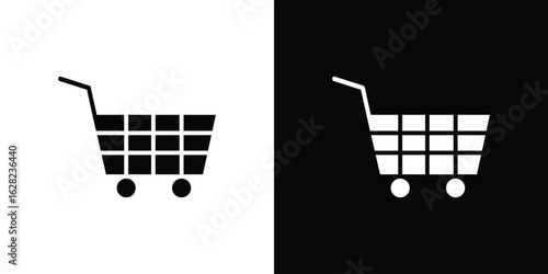 Shopping trolley icon design. vector graphics in flat.