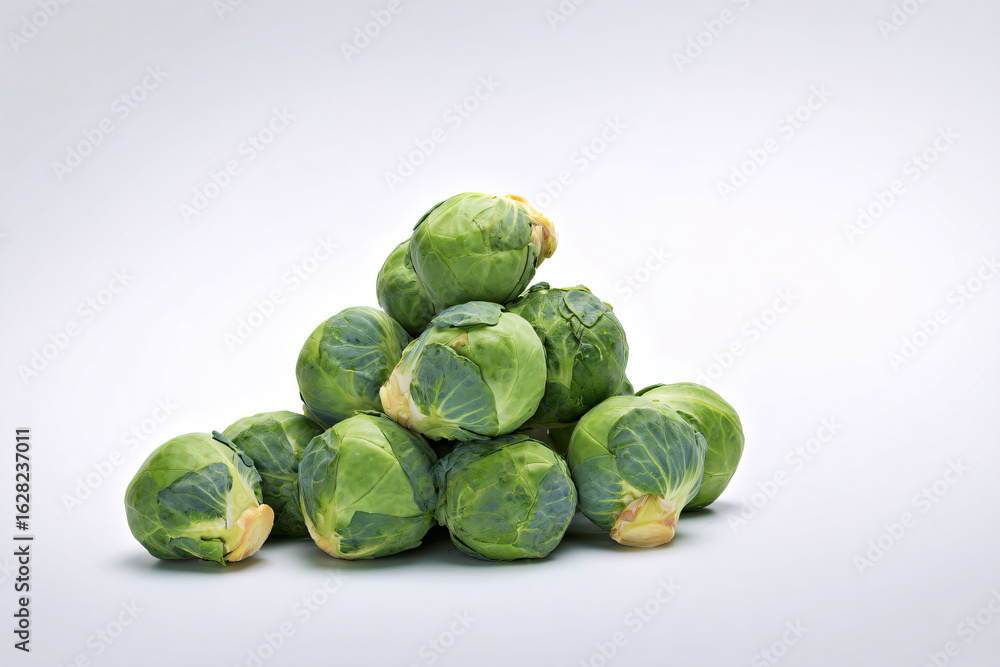 Fototapeta premium a pile of brussels sprouts on a white surface