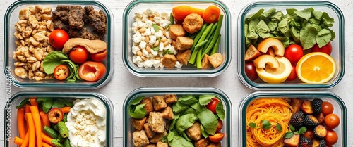 Wallpaper Mural Healthy meal prep containers with various nutritious foods, snack, muscle gain Torontodigital.ca