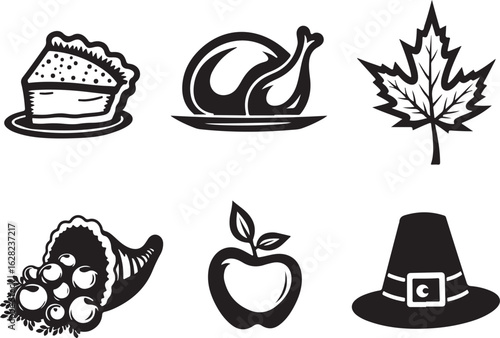 Classic Thanksgiving icons celebrate the autumn harvest traditions