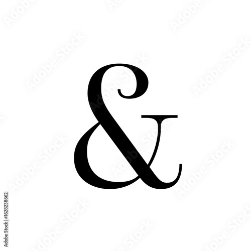 & Ampersand symbol icon. And black sign