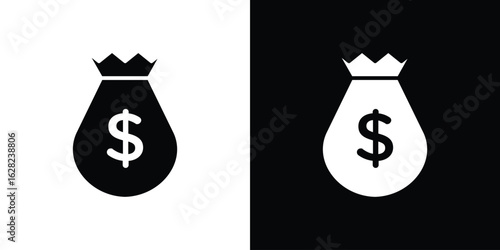 Money bag icon design. vector graphics in flat.