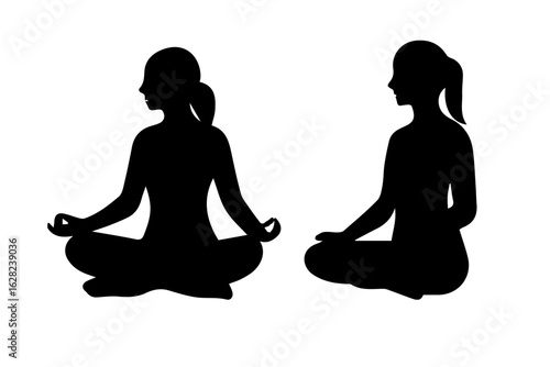 woman yoga posses silhouette
