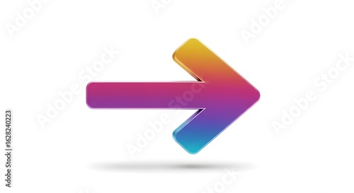 Free Download 3D Render of a Colorful Gradient Arrow Pointing Right - GFXLoad